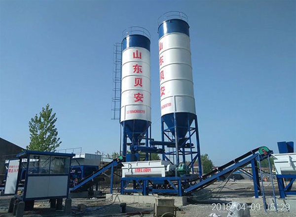 WDJ600型二次攪拌穩定土拌合站（中間皮帶式）宿遷工地
